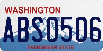 WA license plate ABS0506