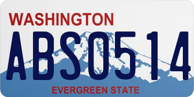 WA license plate ABS0514