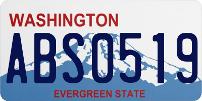WA license plate ABS0519