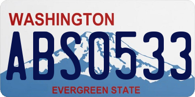 WA license plate ABS0533