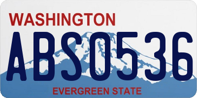 WA license plate ABS0536