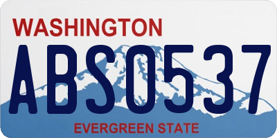 WA license plate ABS0537