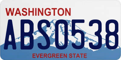 WA license plate ABS0538