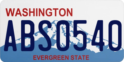 WA license plate ABS0540