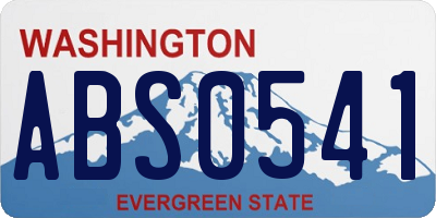 WA license plate ABS0541