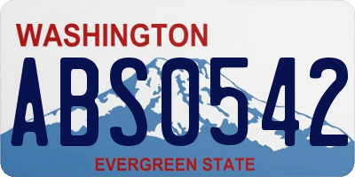 WA license plate ABS0542