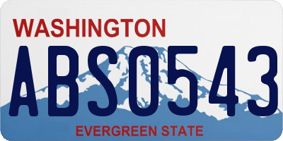 WA license plate ABS0543