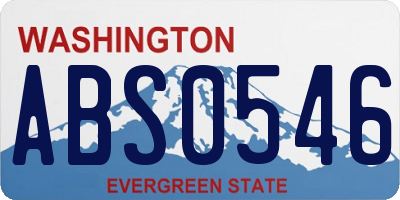 WA license plate ABS0546