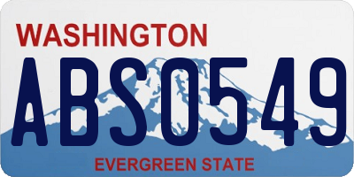 WA license plate ABS0549
