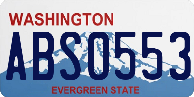 WA license plate ABS0553