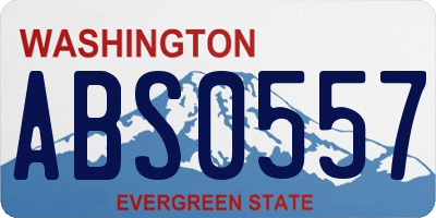 WA license plate ABS0557