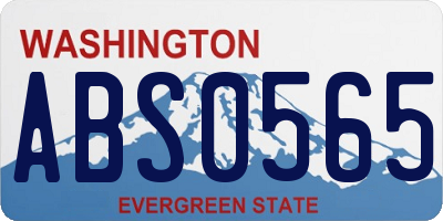 WA license plate ABS0565
