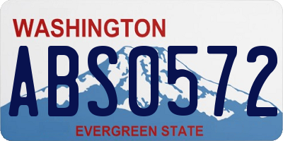 WA license plate ABS0572