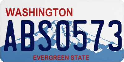 WA license plate ABS0573
