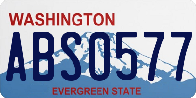 WA license plate ABS0577