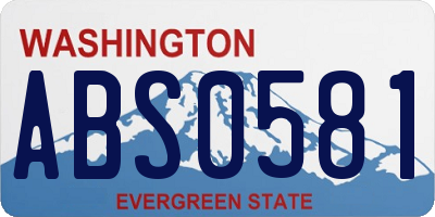 WA license plate ABS0581
