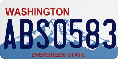 WA license plate ABS0583