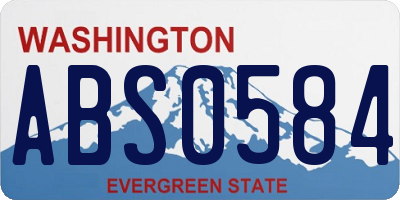 WA license plate ABS0584