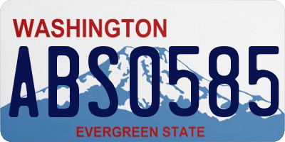 WA license plate ABS0585