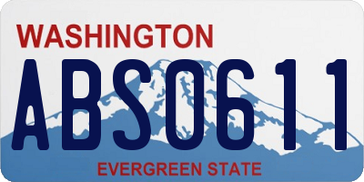 WA license plate ABS0611