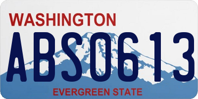 WA license plate ABS0613