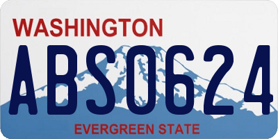 WA license plate ABS0624