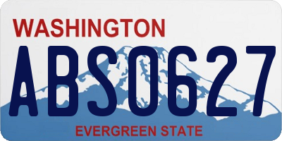 WA license plate ABS0627