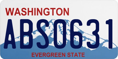 WA license plate ABS0631