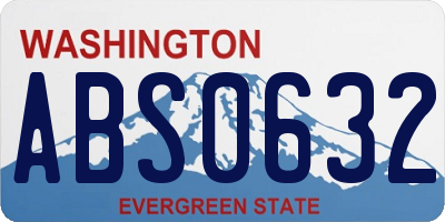 WA license plate ABS0632