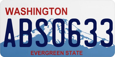 WA license plate ABS0633