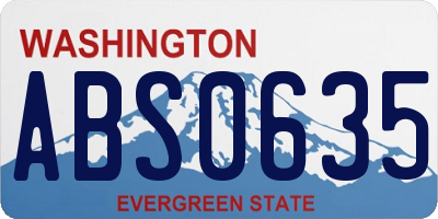 WA license plate ABS0635