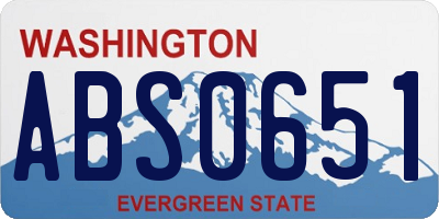 WA license plate ABS0651