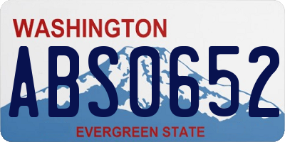 WA license plate ABS0652