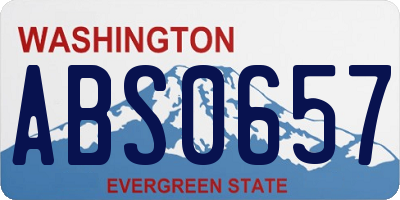 WA license plate ABS0657