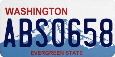 WA license plate ABS0658