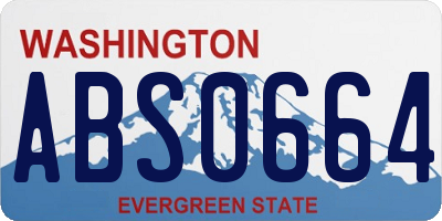 WA license plate ABS0664