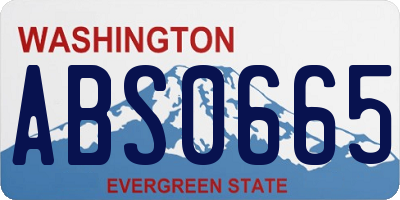 WA license plate ABS0665