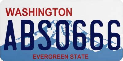 WA license plate ABS0666