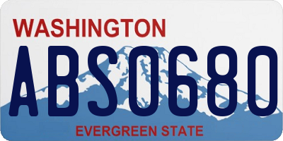 WA license plate ABS0680