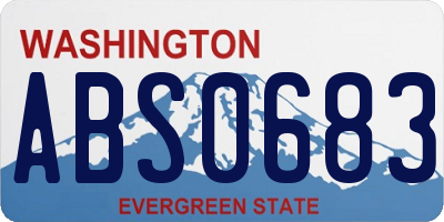 WA license plate ABS0683