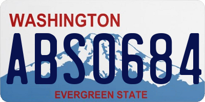 WA license plate ABS0684
