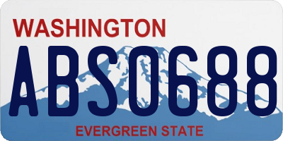 WA license plate ABS0688