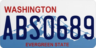 WA license plate ABS0689