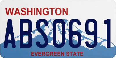 WA license plate ABS0691