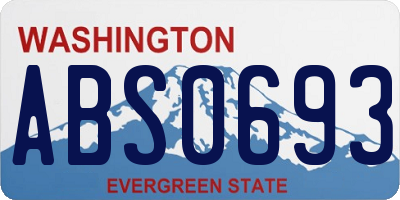 WA license plate ABS0693