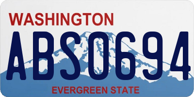 WA license plate ABS0694