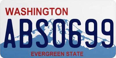 WA license plate ABS0699