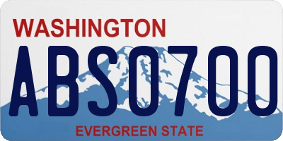 WA license plate ABS0700