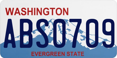 WA license plate ABS0709