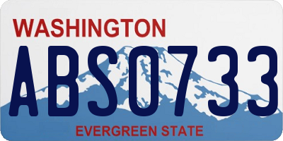 WA license plate ABS0733